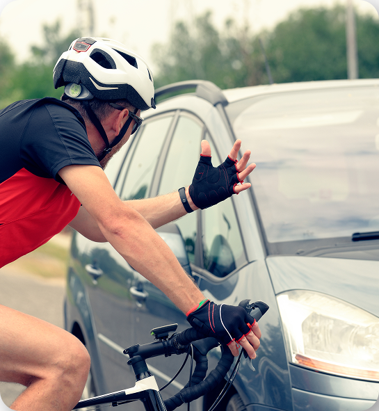 Cyclist and car collision in Tucson, Arizona, representing bicycle accident legal representation.